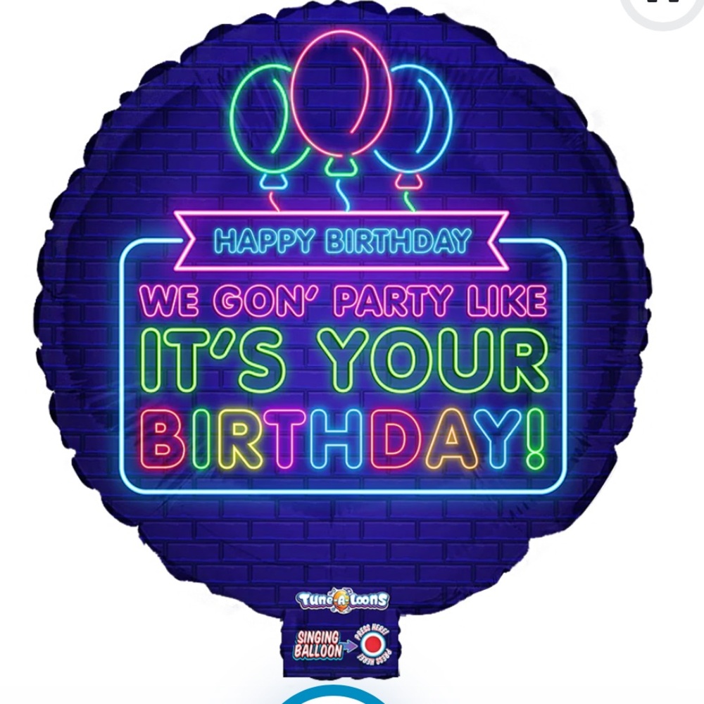Tune-A-Loons Giant 27” Singing "In Da Club" Happy Birthday Mylar Balloon